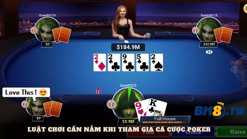 Luật chơi cần nắm khi tham gia cá cược poker